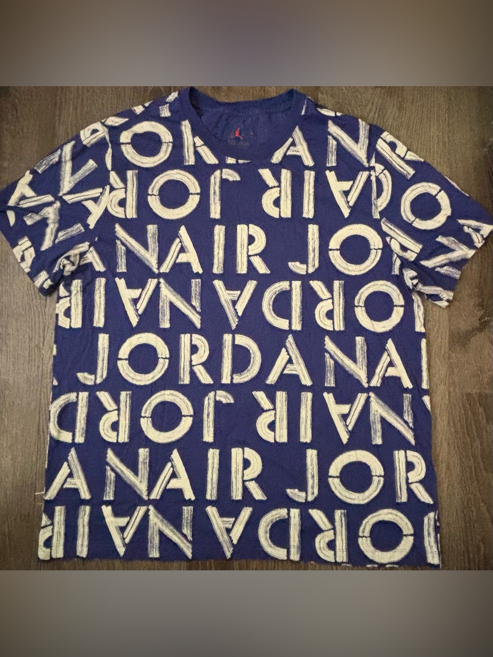 Jordan Navy Tee with Red Jumpman Logo